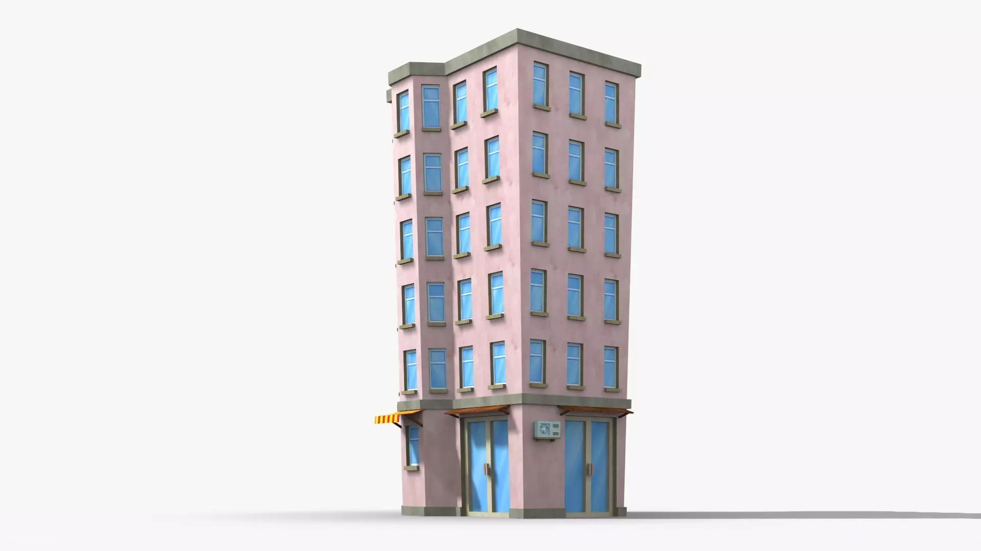 Cartoon Building x28 Low-poly 3D model_0