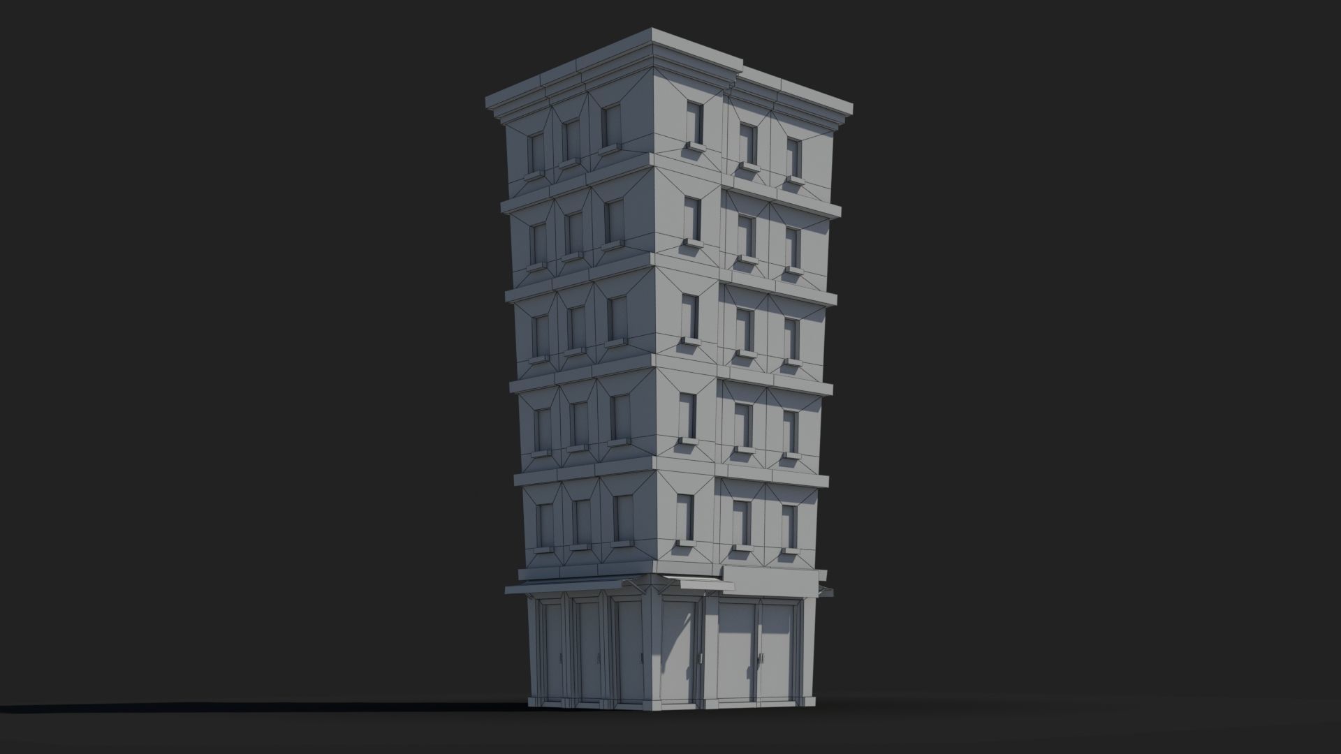 Cartoon Building x29 Low-poly 3D model_7