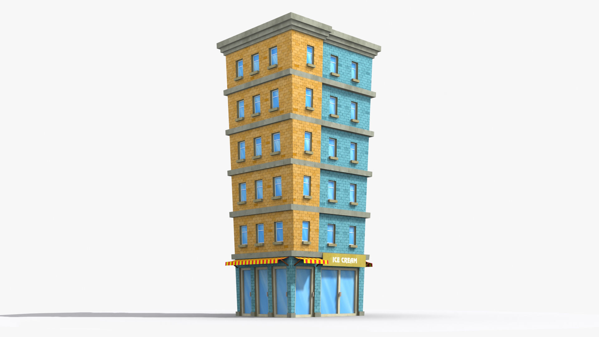 Cartoon Building x29 Low-poly 3D model_2