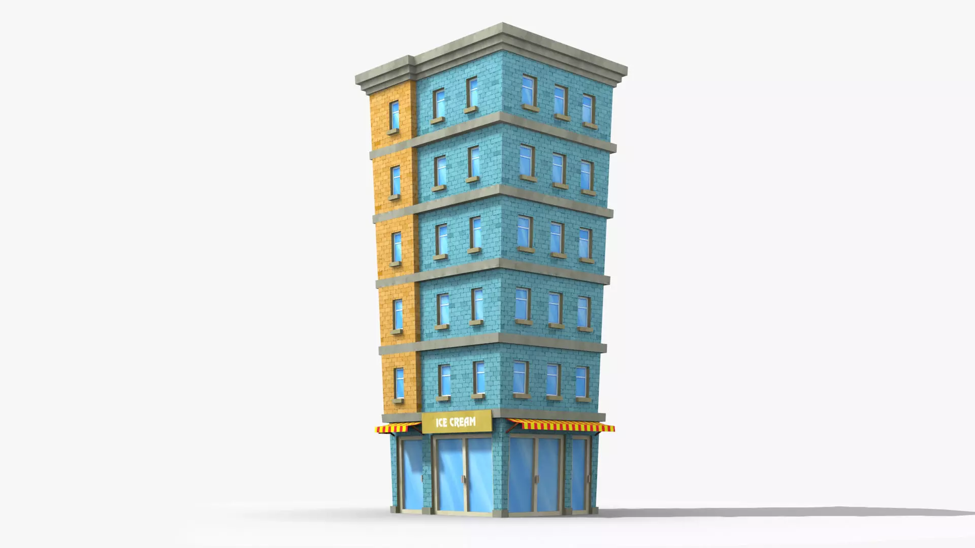 Cartoon Building x29 Low-poly 3D model_0