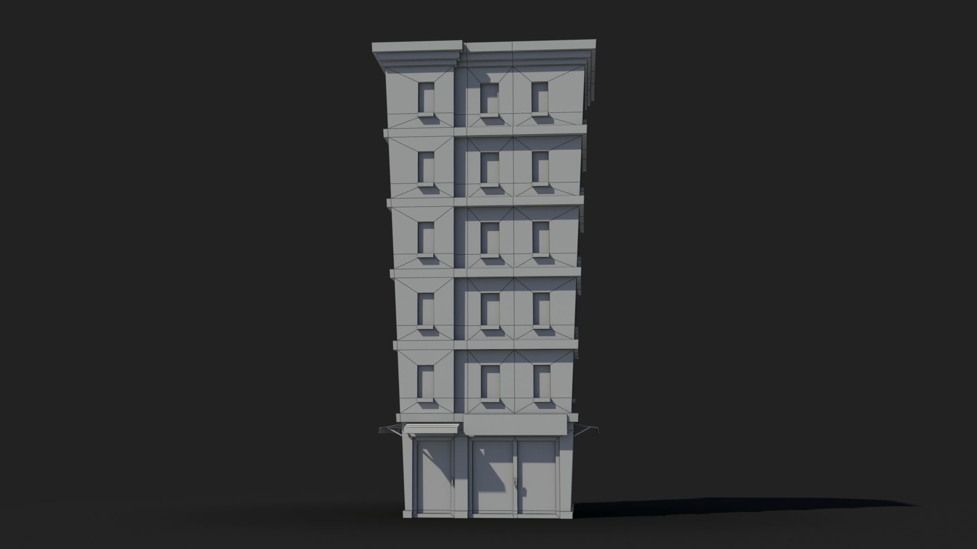 Cartoon Building x29 Low-poly 3D model_6