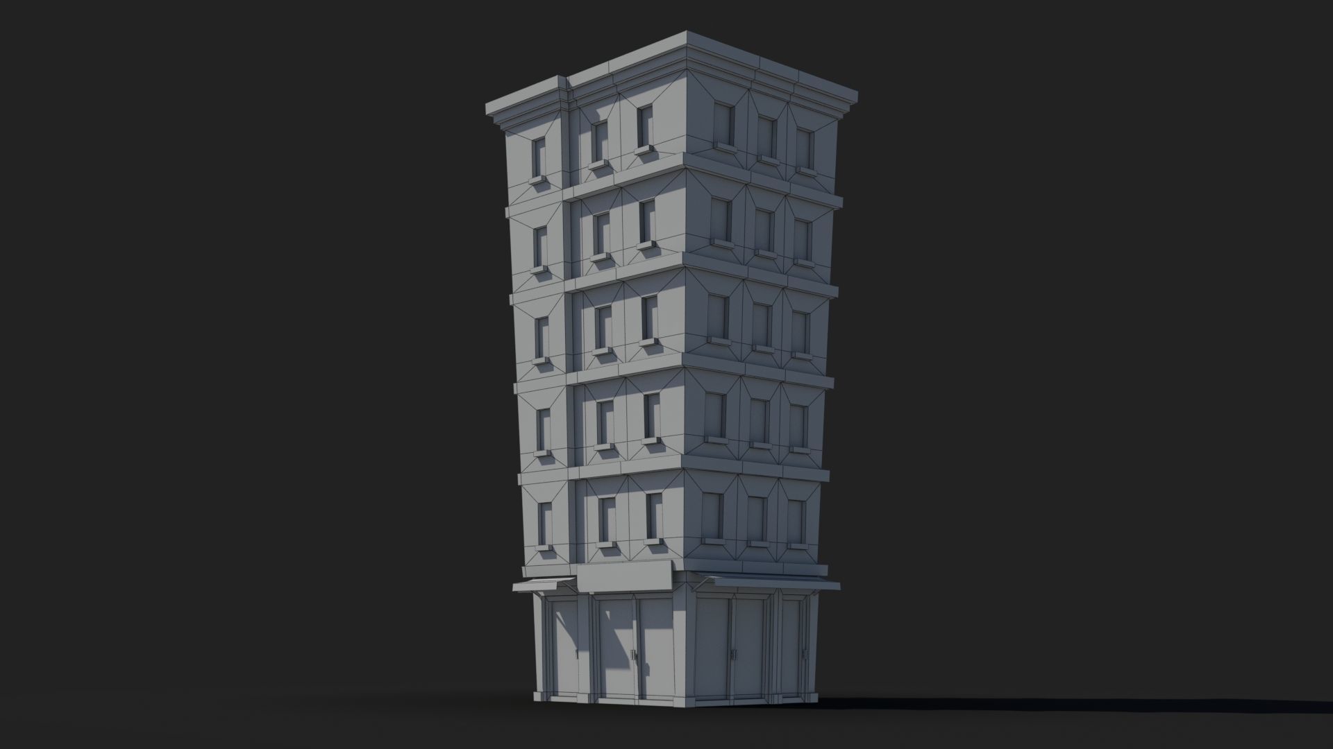 Cartoon Building x29 Low-poly 3D model_5