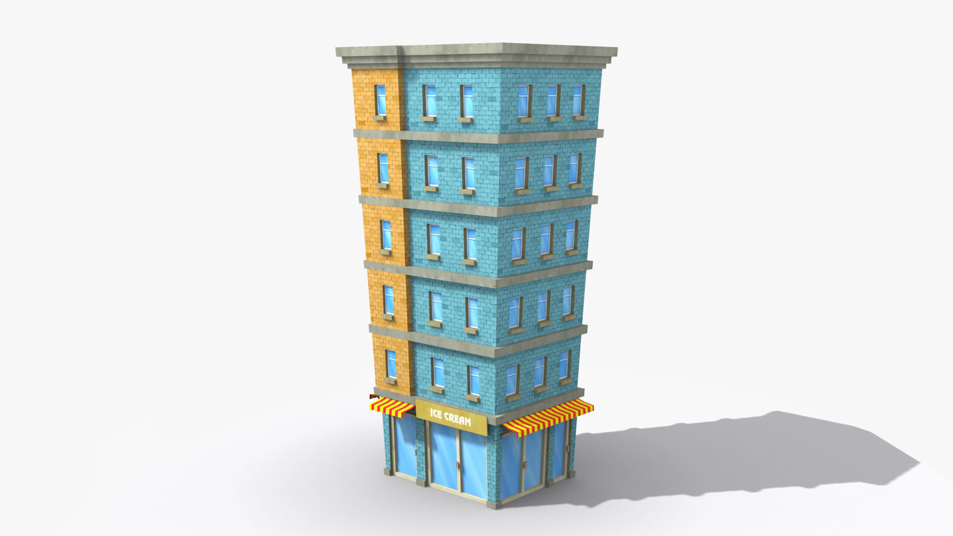 Cartoon Building x29 Low-poly 3D model_4