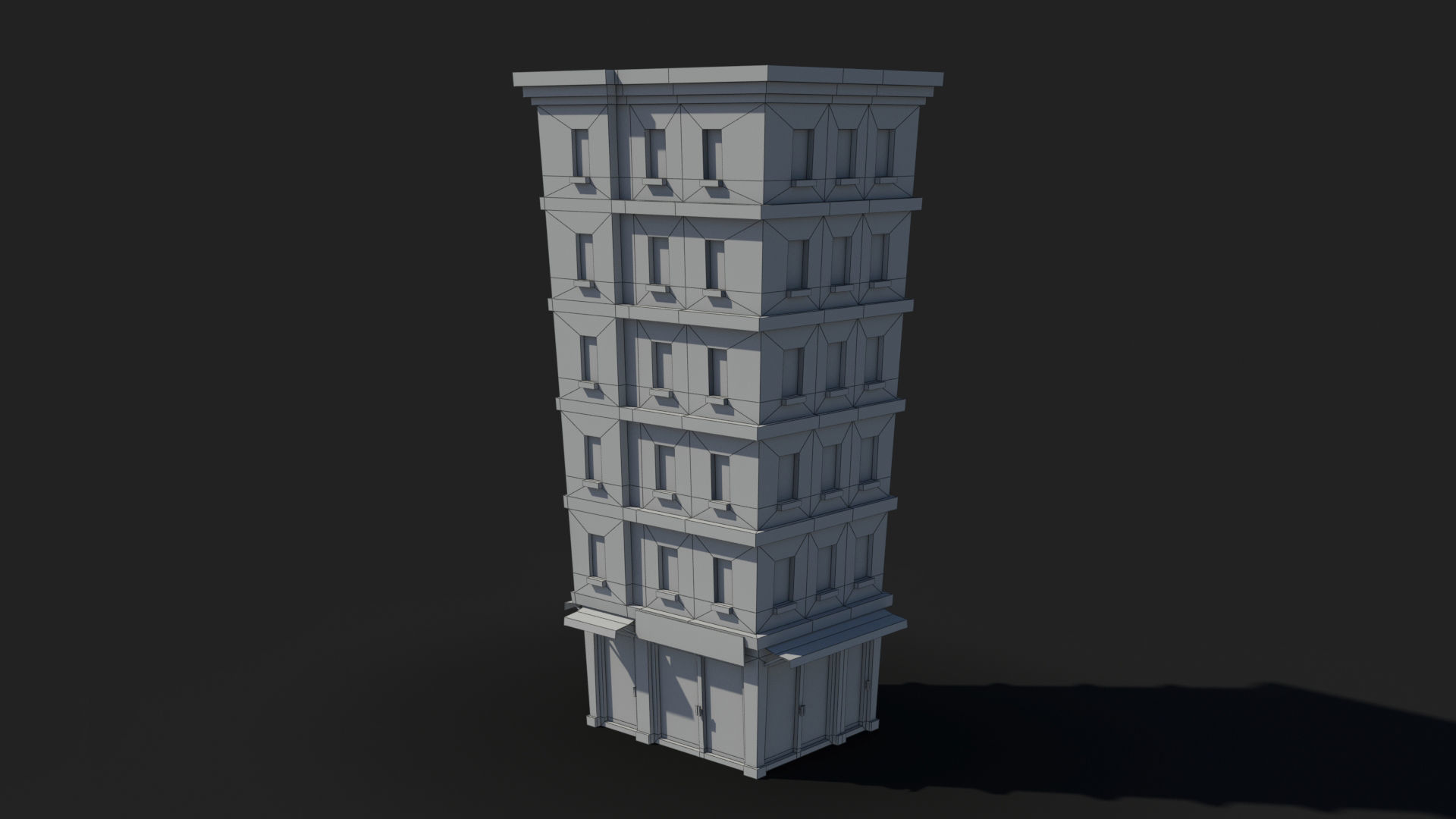 Cartoon Building x29 Low-poly 3D model_9