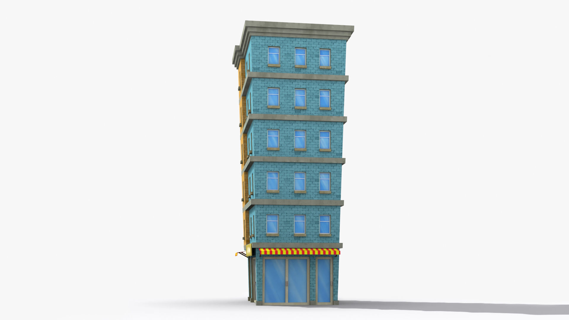 Cartoon Building x29 Low-poly 3D model_3