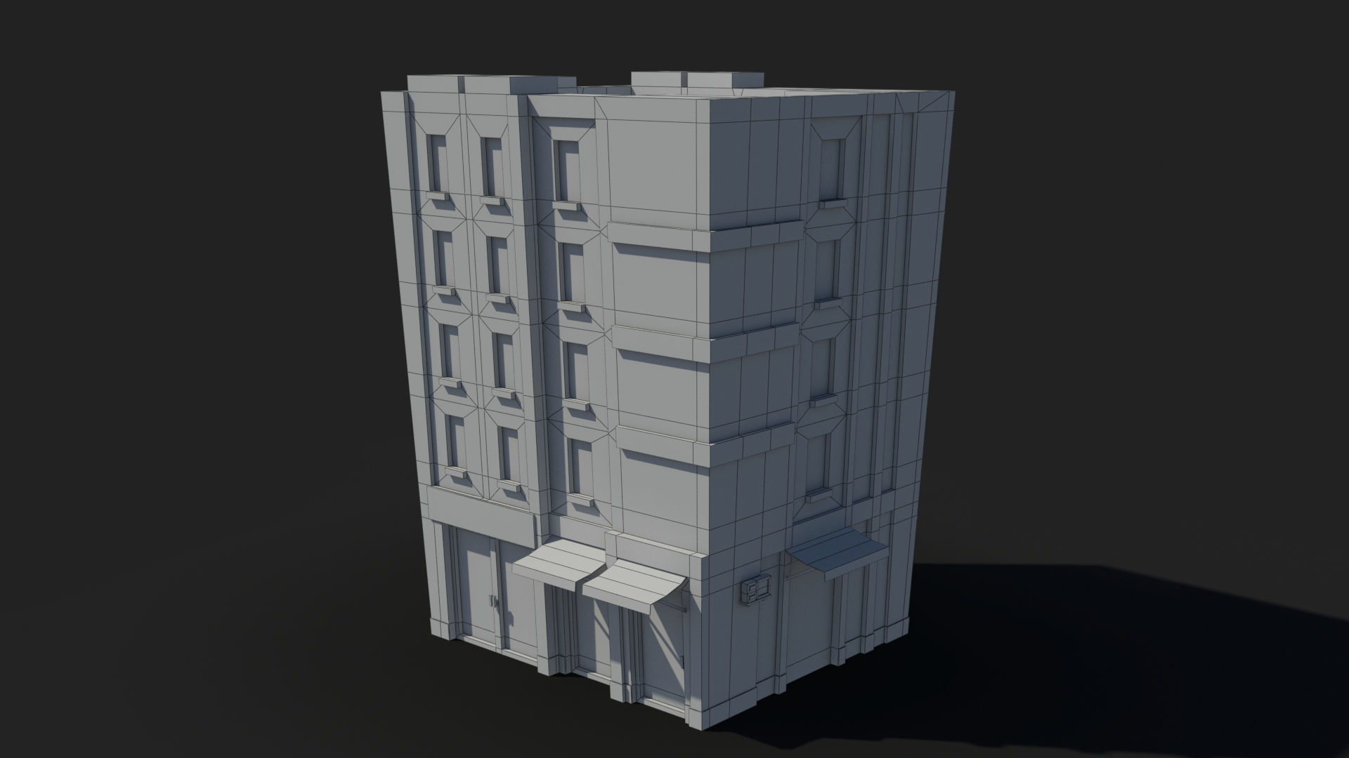 Cartoon Building x30 Low-poly 3D model_9