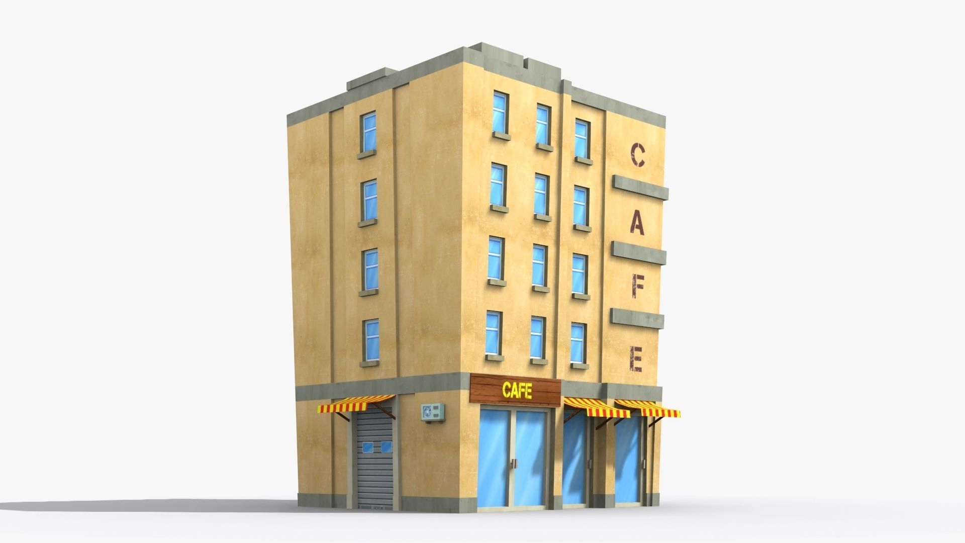 Cartoon Building x30 Low-poly 3D model_2