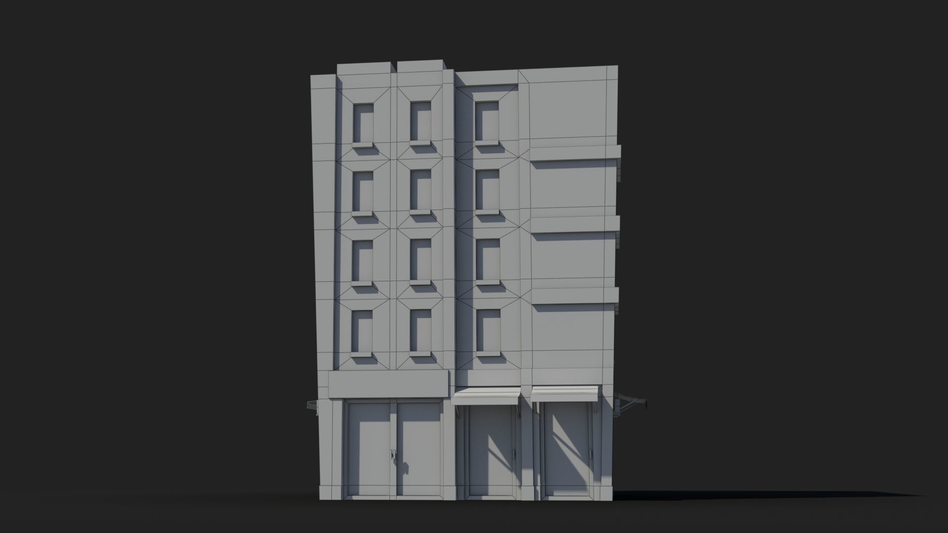 Cartoon Building x30 Low-poly 3D model_6