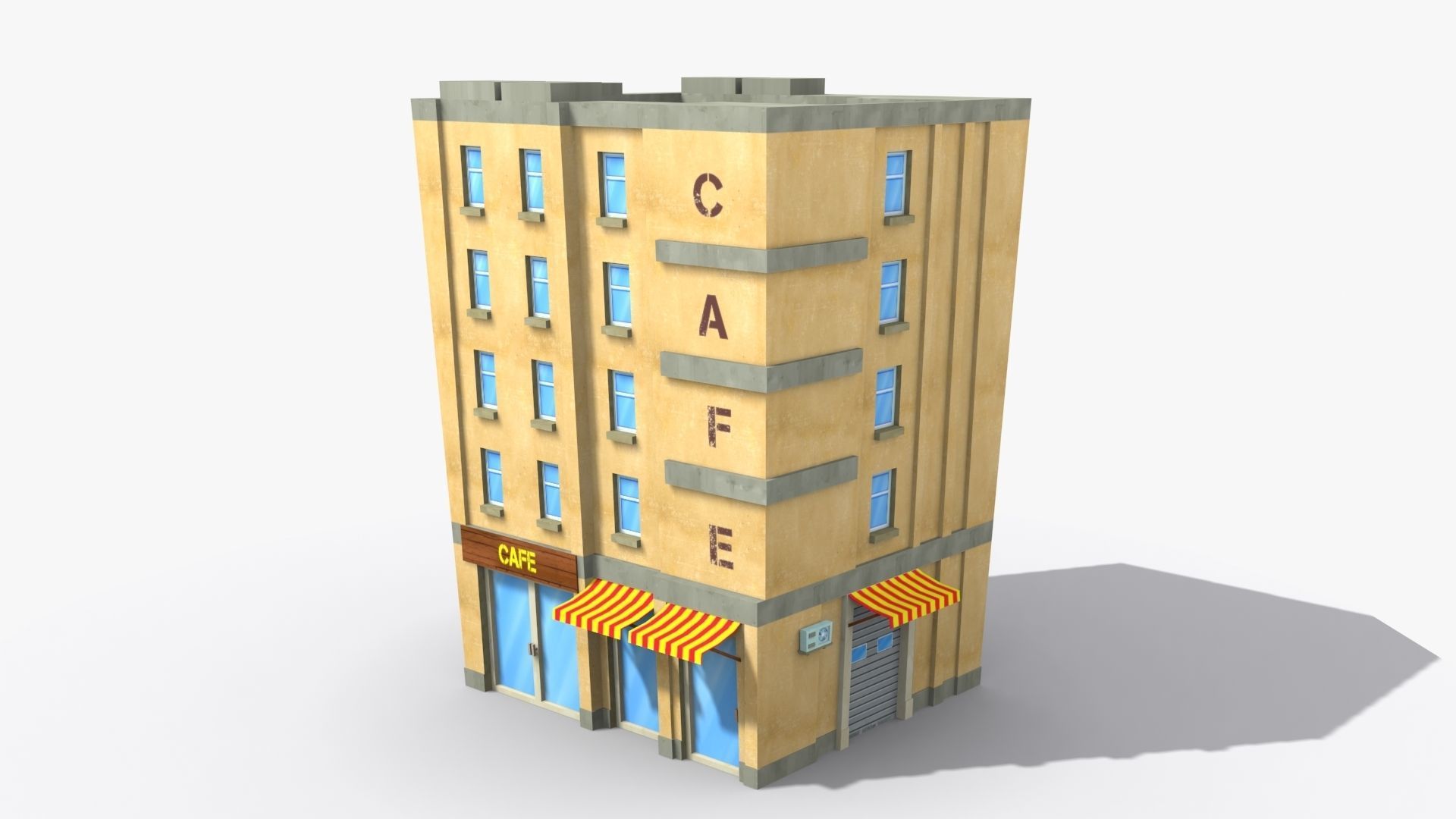 Cartoon Building x30 Low-poly 3D model_4
