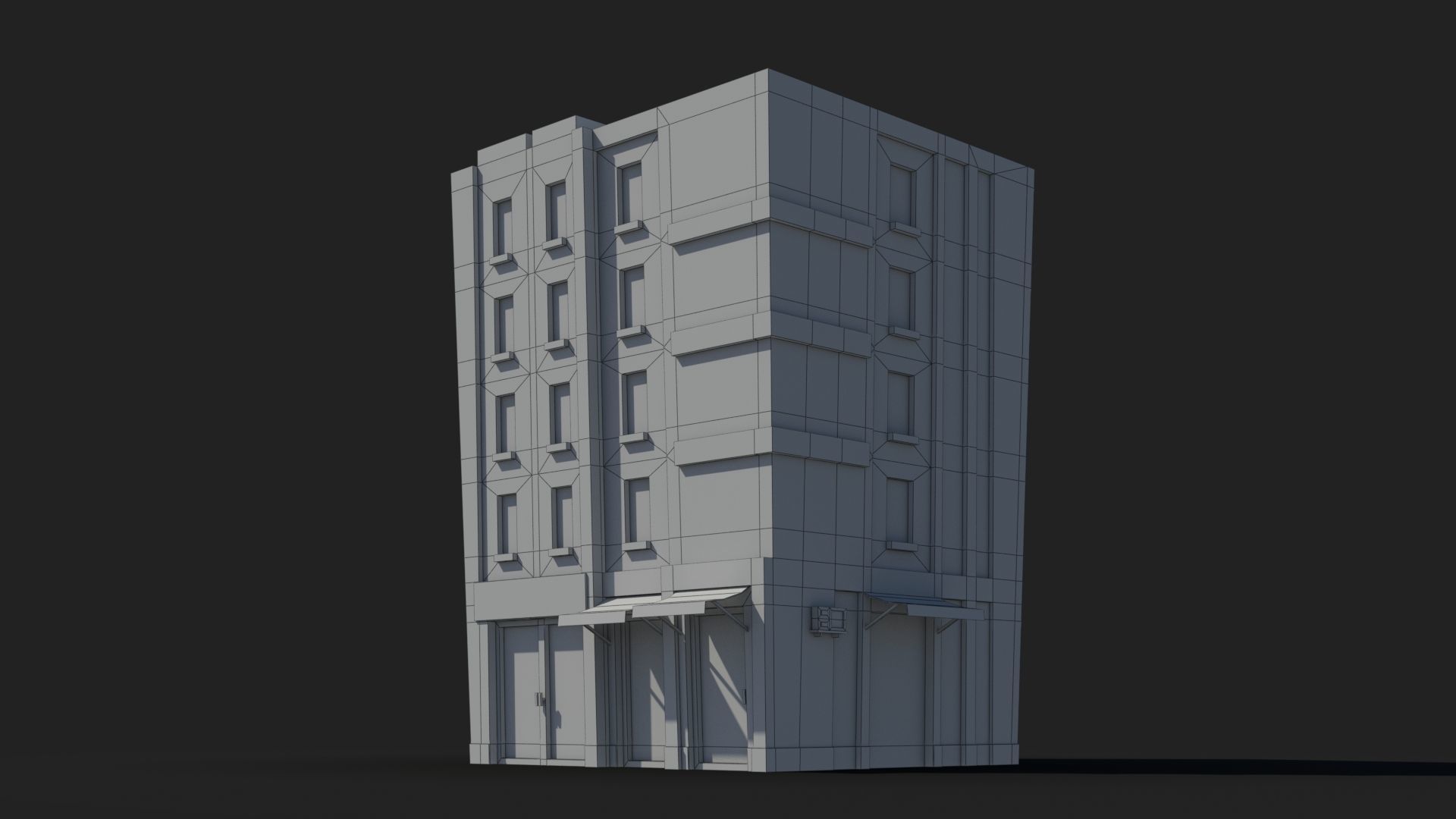 Cartoon Building x30 Low-poly 3D model_5