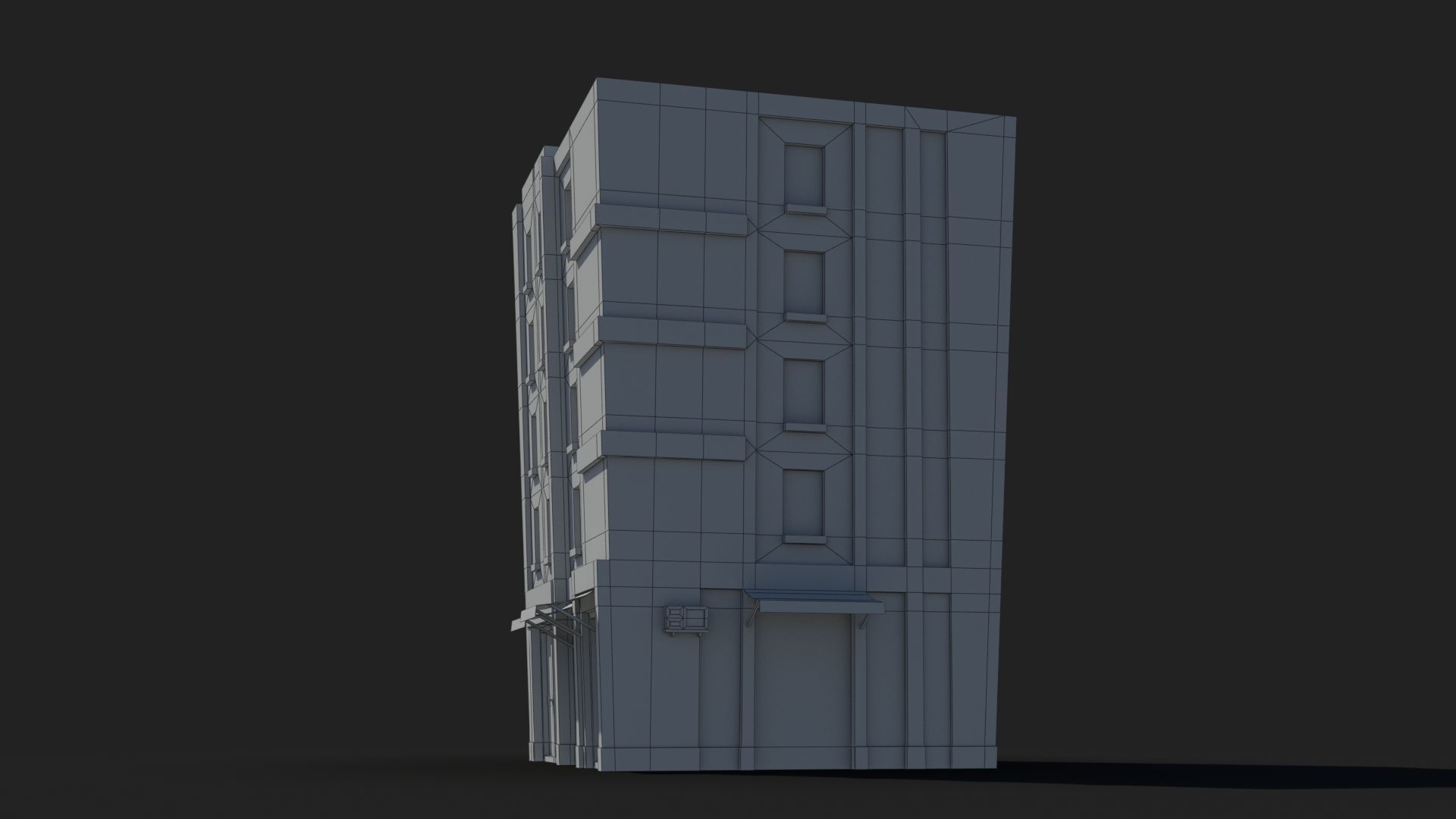 Cartoon Building x30 Low-poly 3D model_8