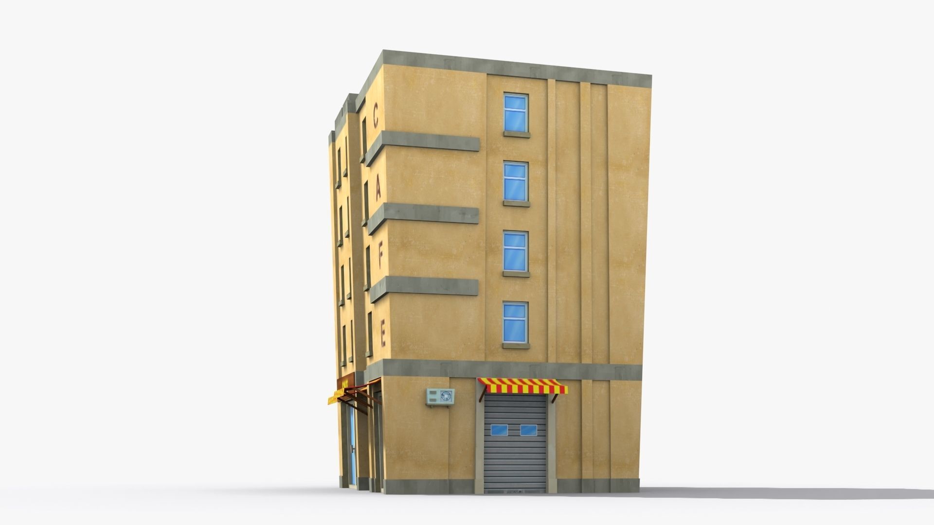 Cartoon Building x30 Low-poly 3D model_3