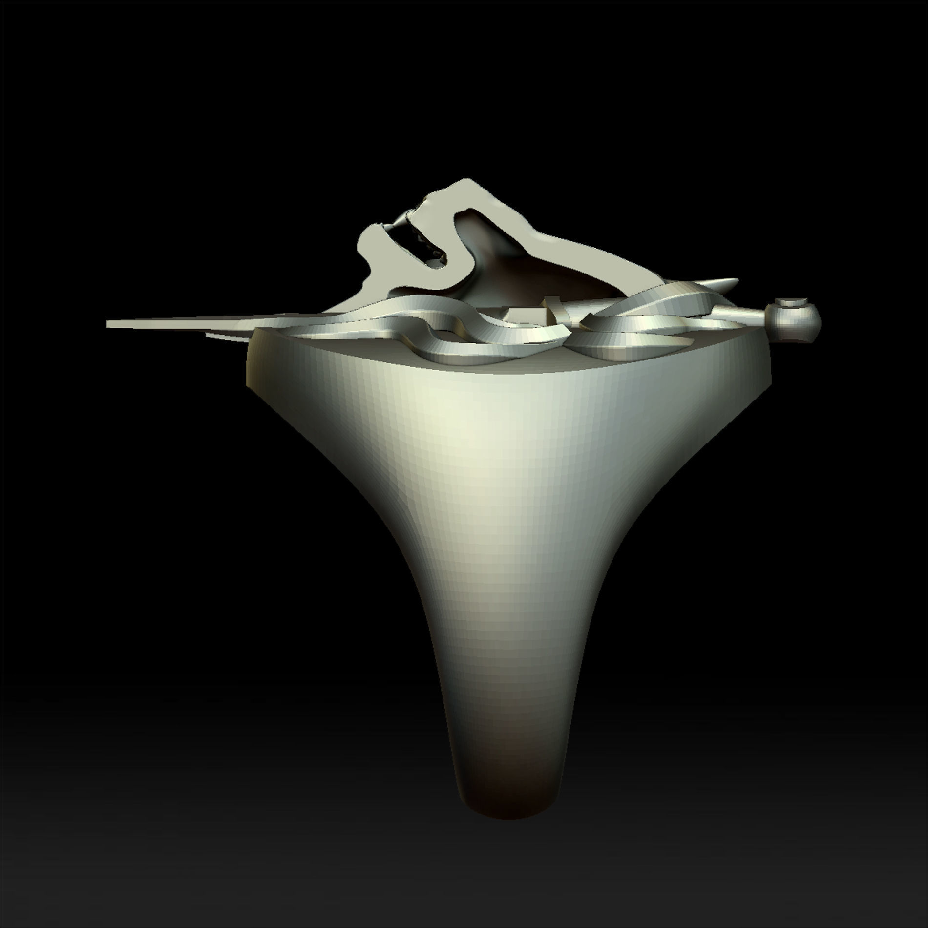 Wolf and dagger ring 3D print model_10