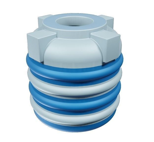 Cartoon Water Storage Tank Low-poly 3D model_1