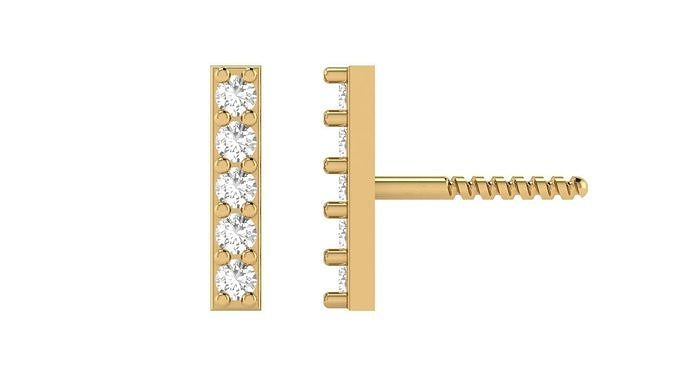 I Letter Alphabets Studs Earrings  3D print model