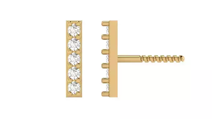 I Letter Alphabets Studs Earrings 