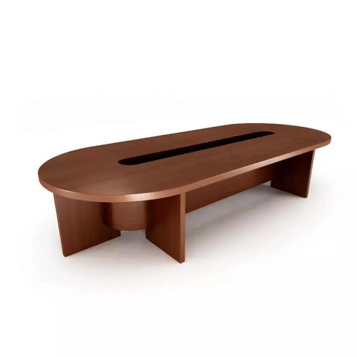 Oval Wooden Table 3D model_0