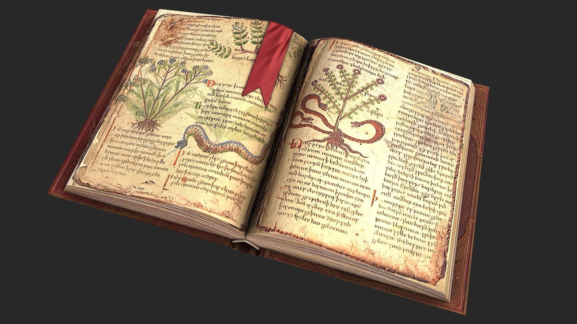 Herbalist Books Set Low-poly 3D model_12