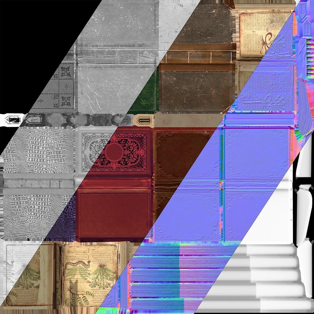 Herbalist Books Set Low-poly 3D model_13