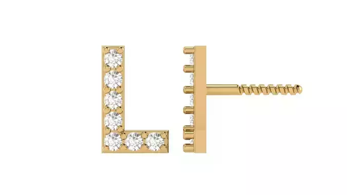 L Letter Alphabets Studs Earrings 