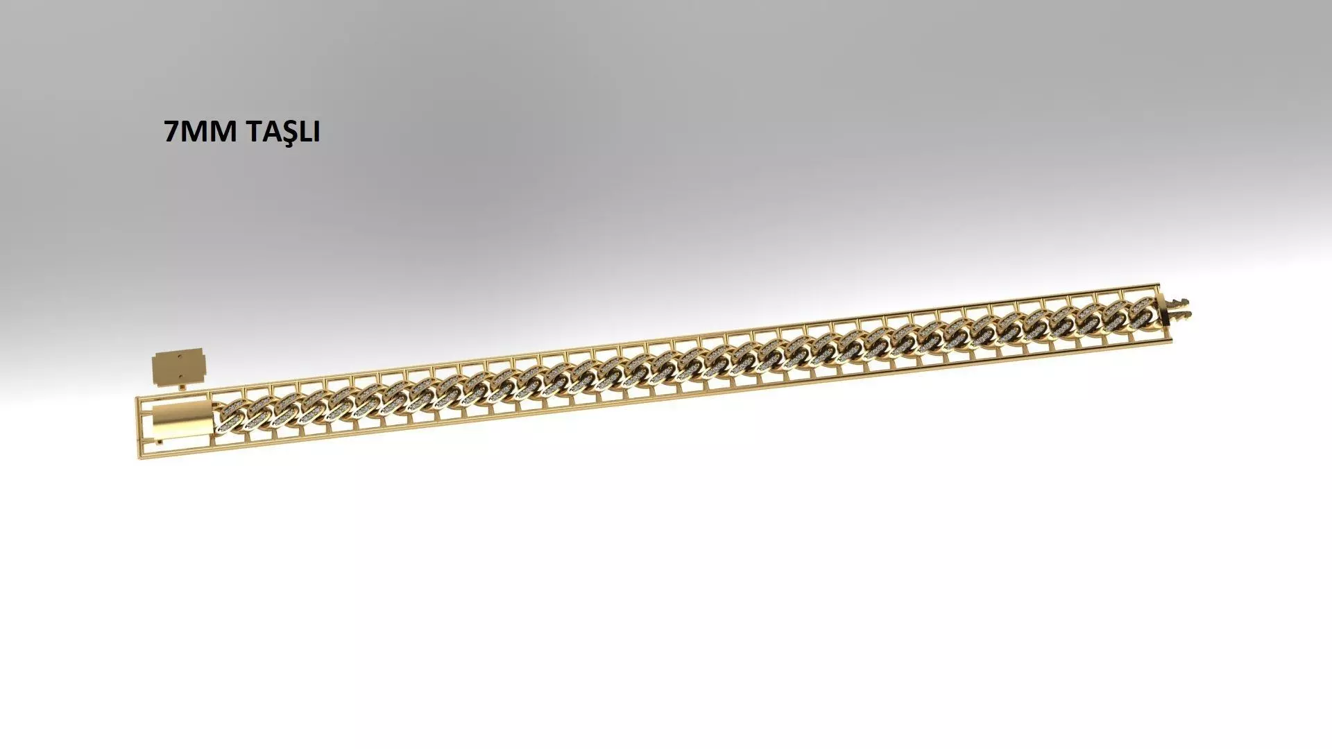 7mm gurmet chain gold for machine 30mm 3D print model