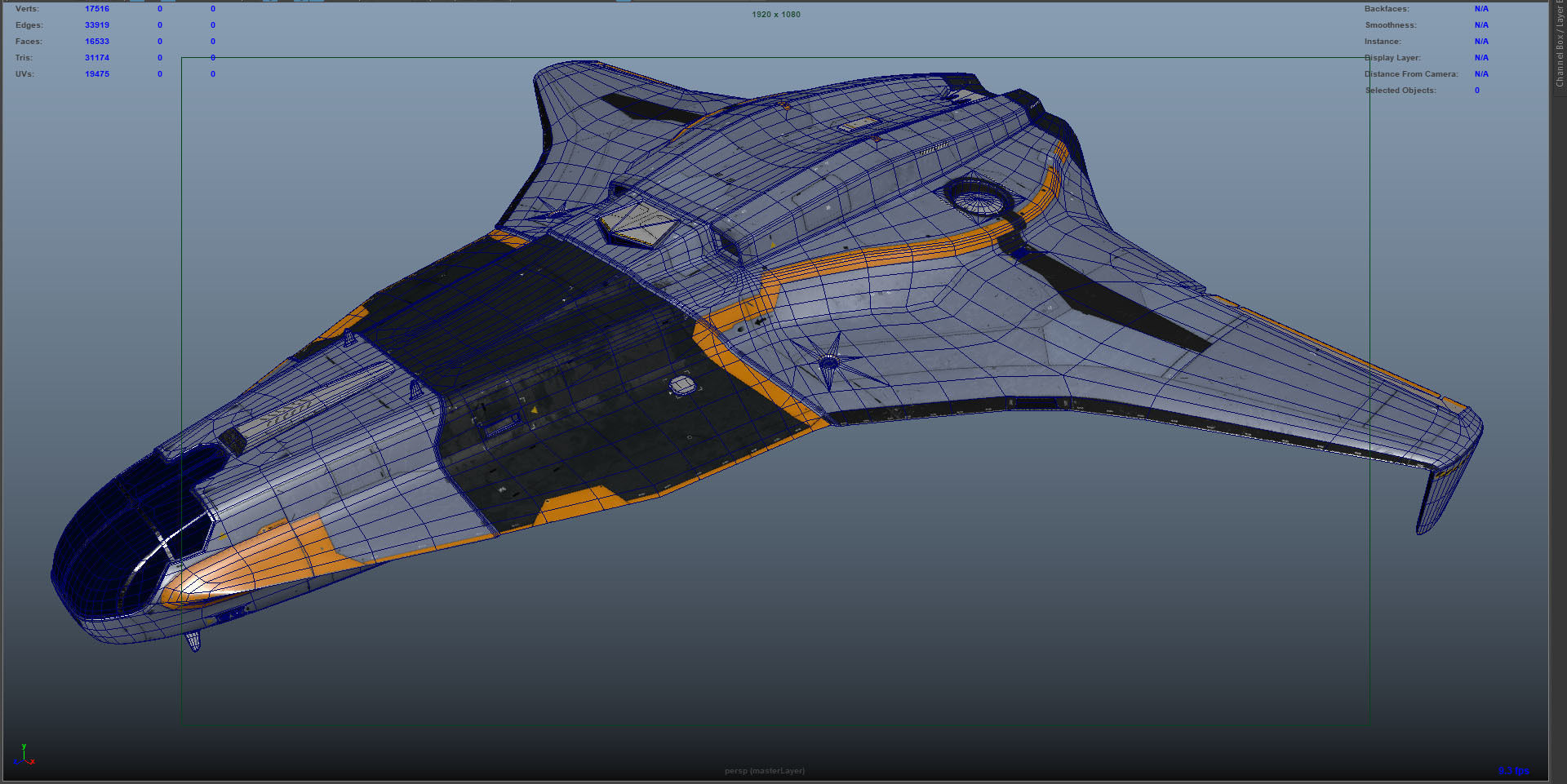 Space Fighter Roxetta Low-poly 3D model_22