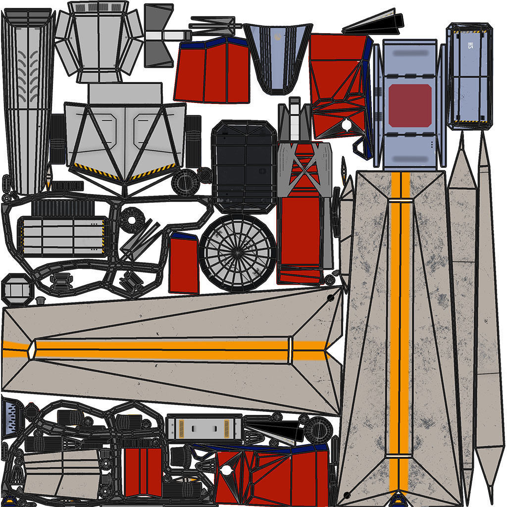 Space Fighter Roxetta Low-poly 3D model_27