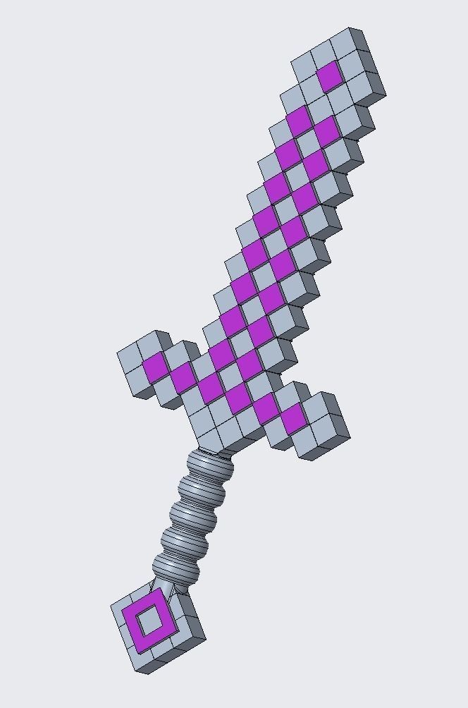 minecraft sword Lego Design 3D printed model 3D print model_3