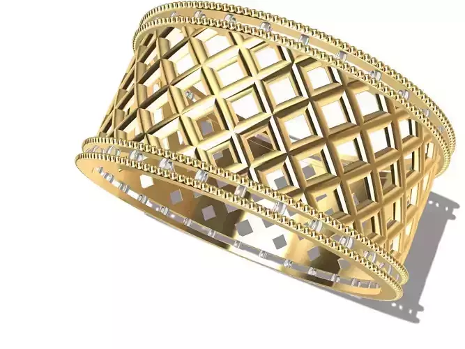 classic cross pattern jali ring stl files verified 3D print model