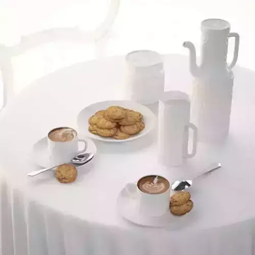 Cookies And Coffee Set 3D model