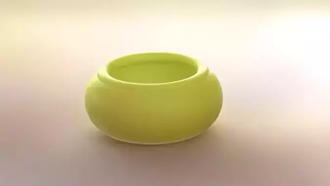 3D Printed Yellow Vase Flower Pot - STL Files