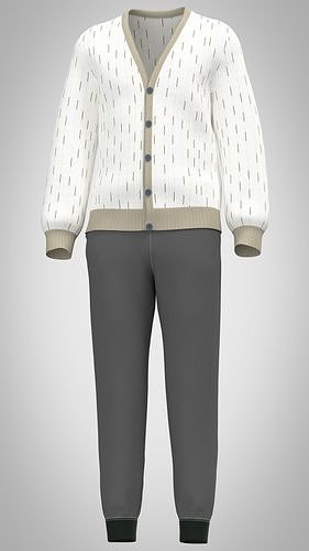 Mens Cardigan Low-poly 3D model