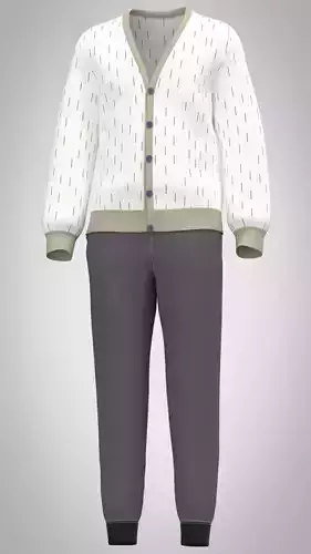 Mens Cardigan Low-poly 3D model