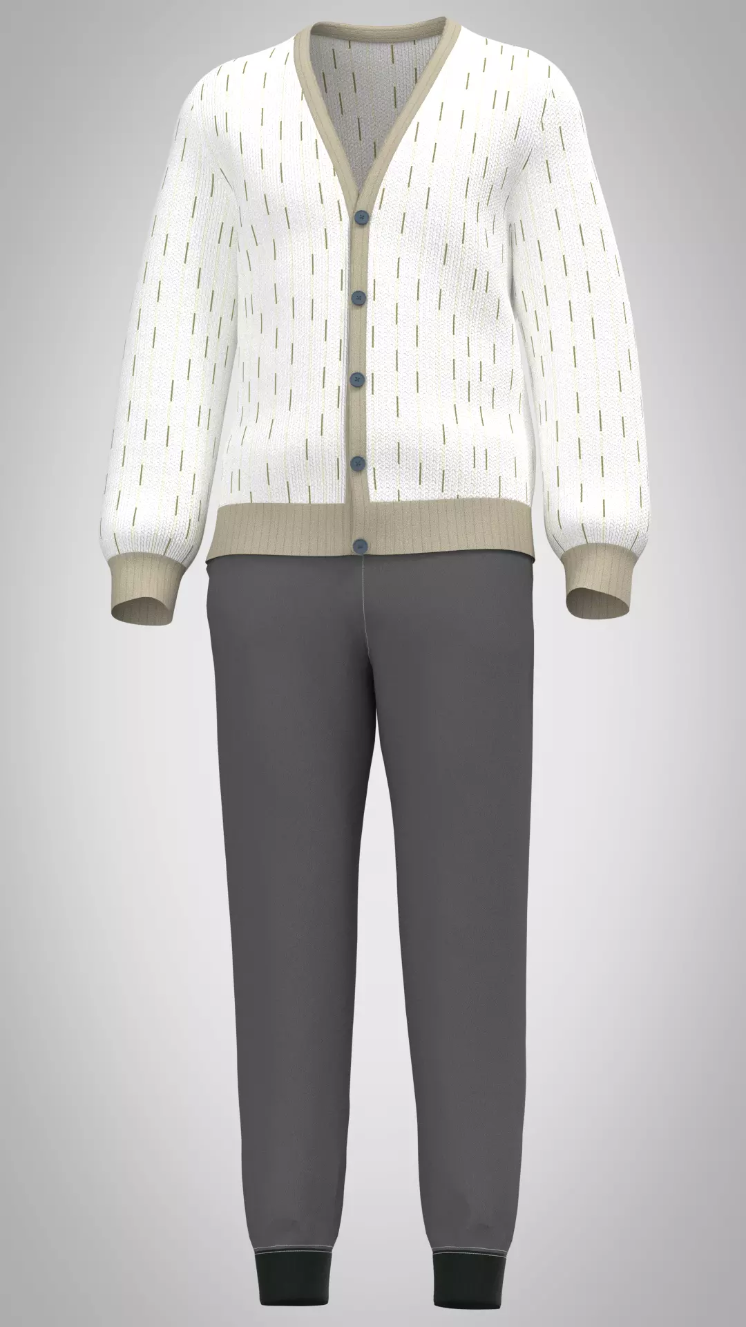 Mens Cardigan Low-poly 3D model_0