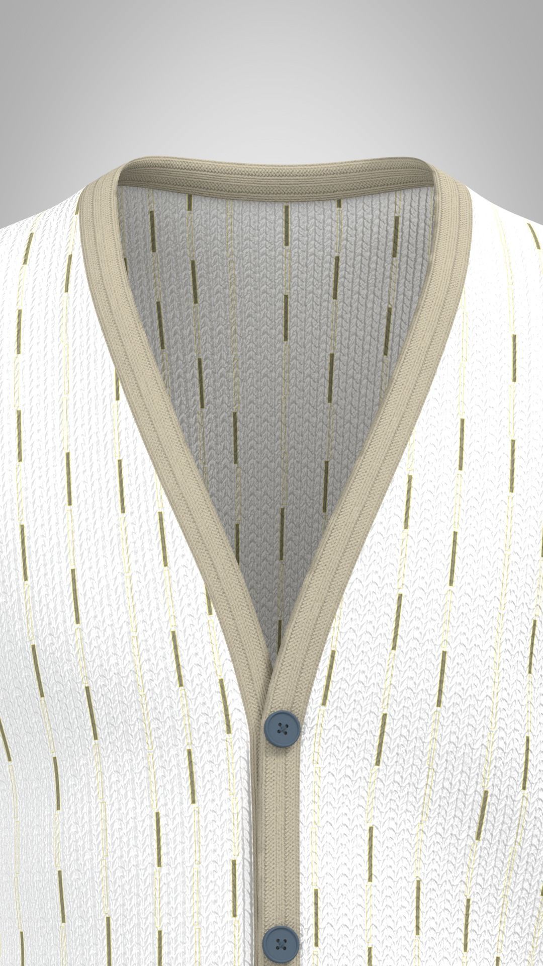 Mens Cardigan Low-poly 3D model_4