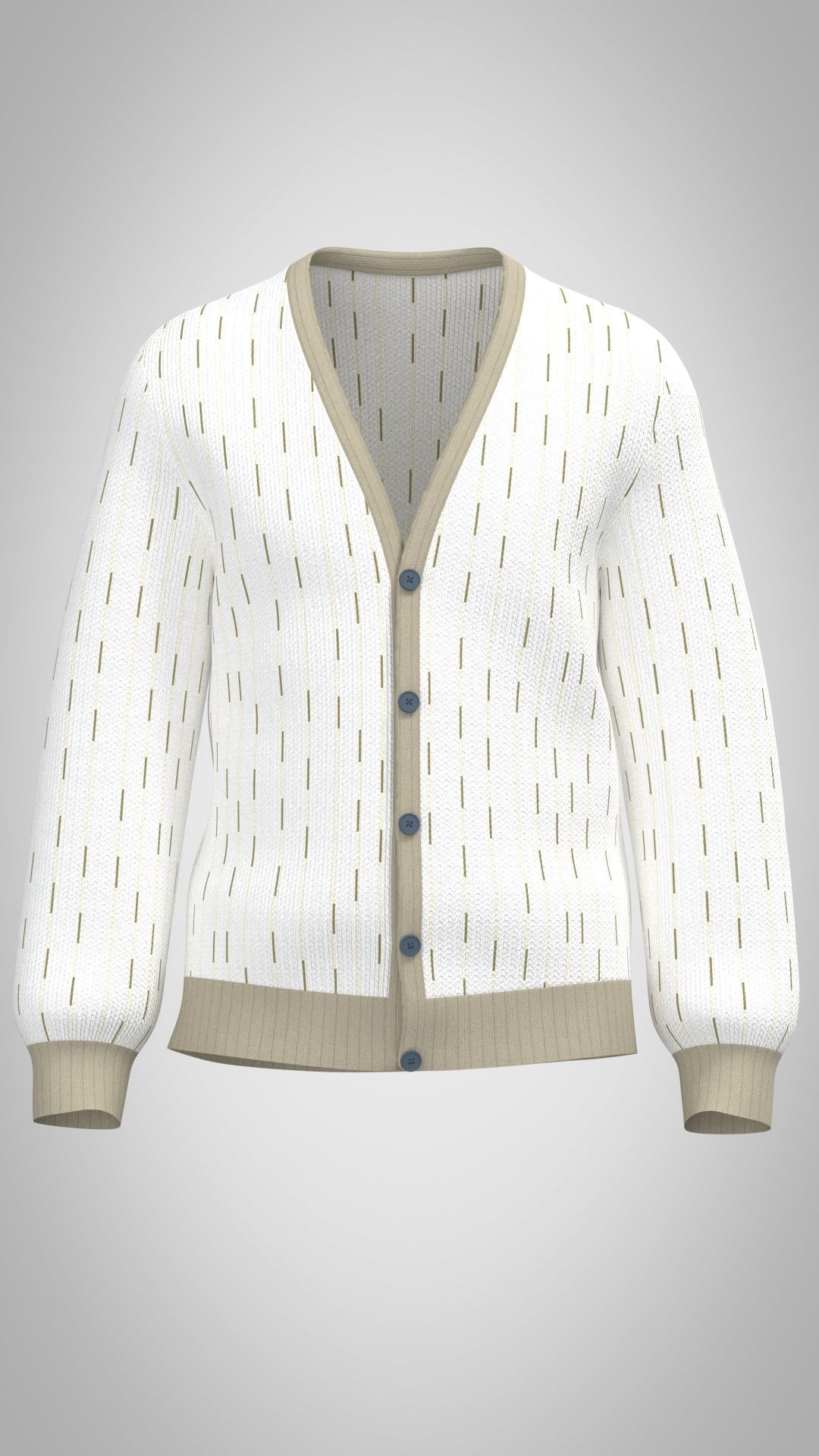 Mens Cardigan Low-poly 3D model_2