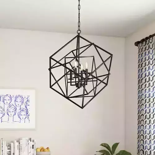 Ellenboro Light Candle Style Geometric Chandelier - 3 Colour