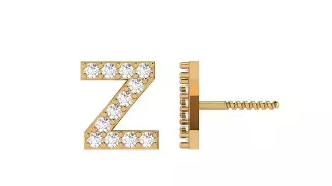 Z Letter Alphabets Studs Earrings 