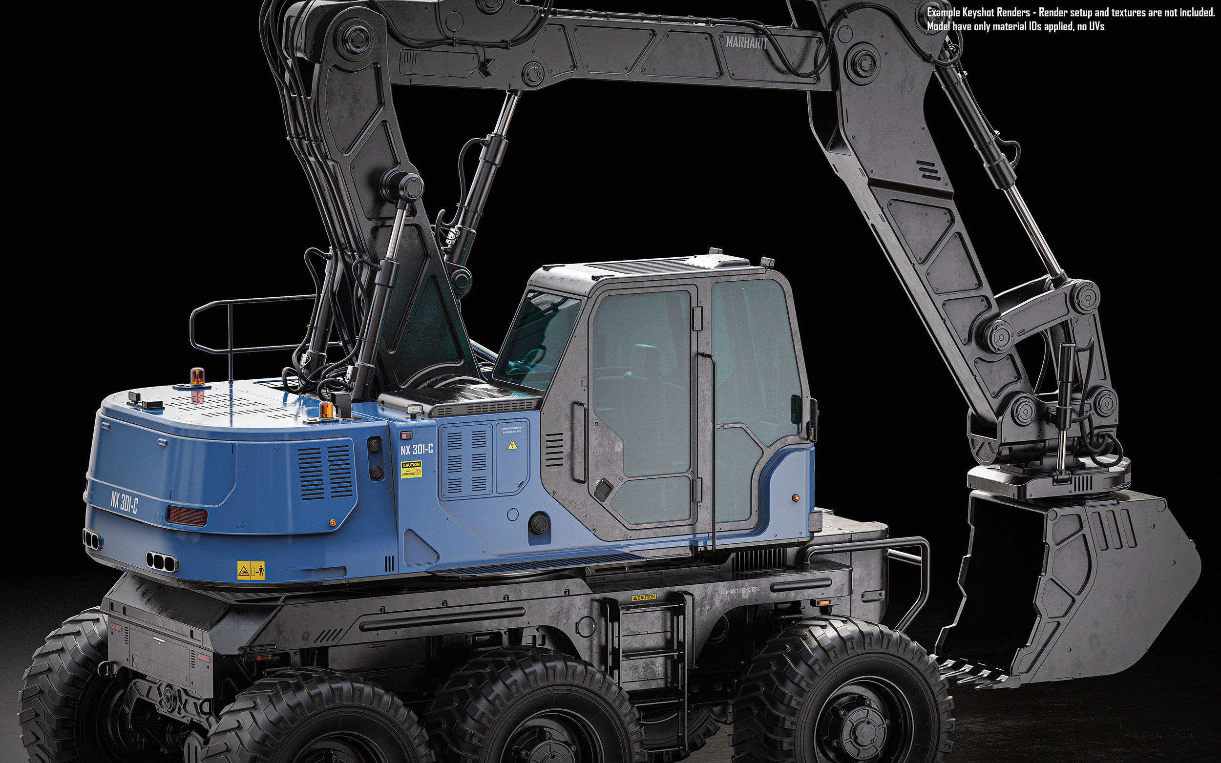 Wheeled Excavator 3D model_3