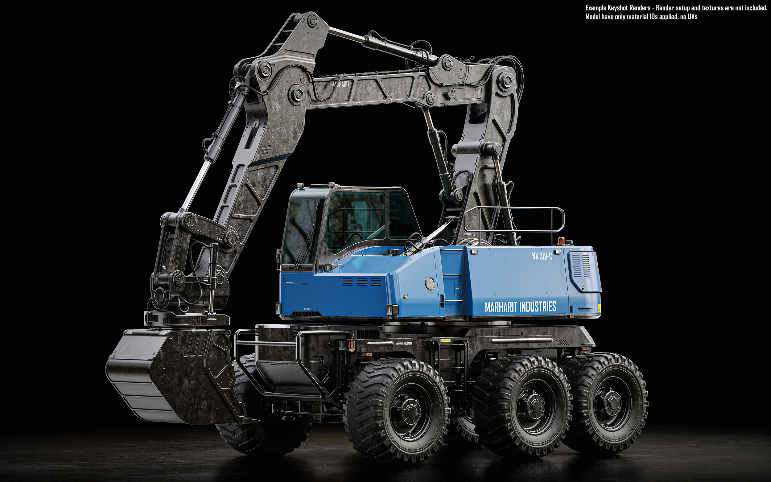 Wheeled Excavator 3D model_1