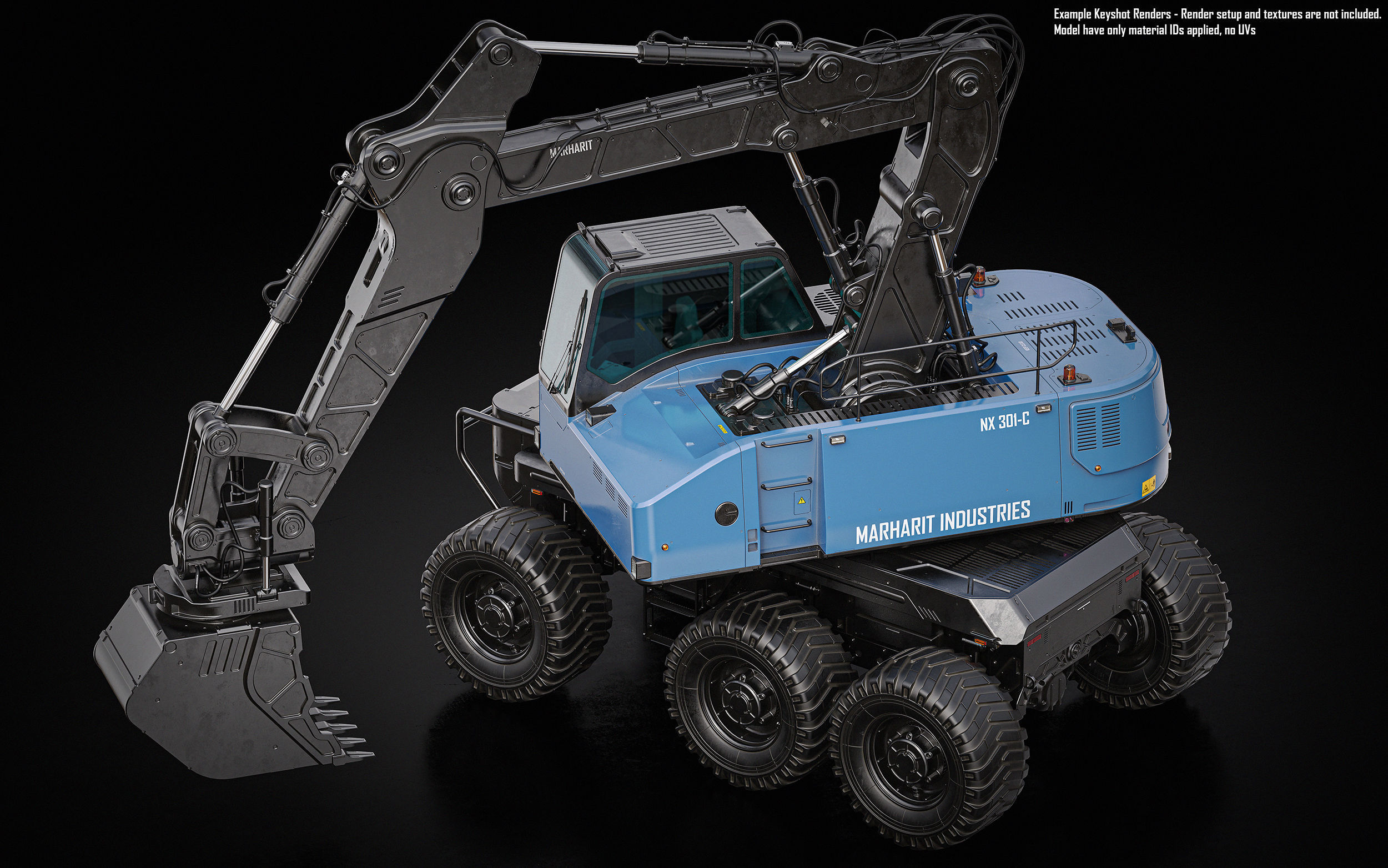 Wheeled Excavator 3D model_5