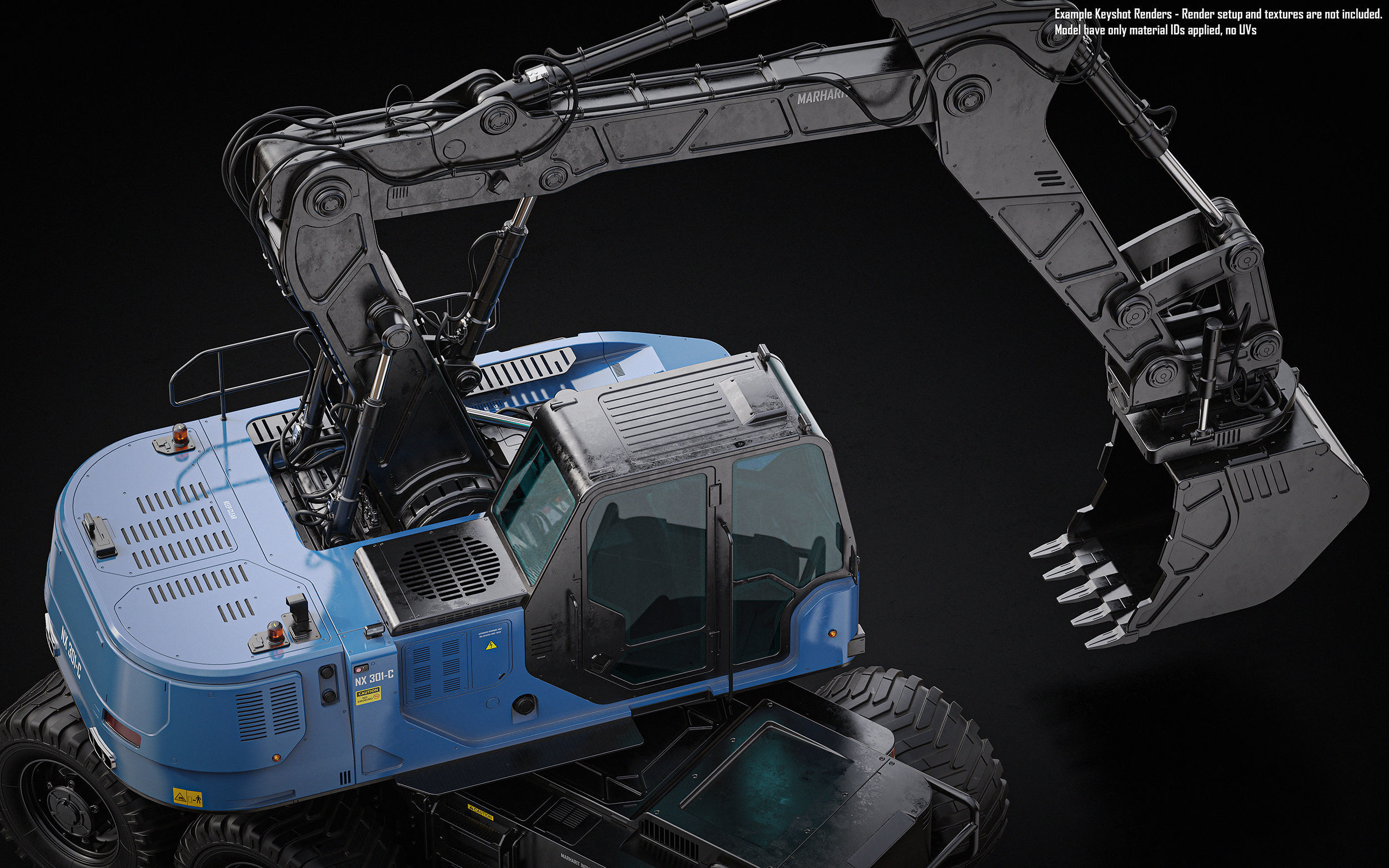 Wheeled Excavator 3D model_6