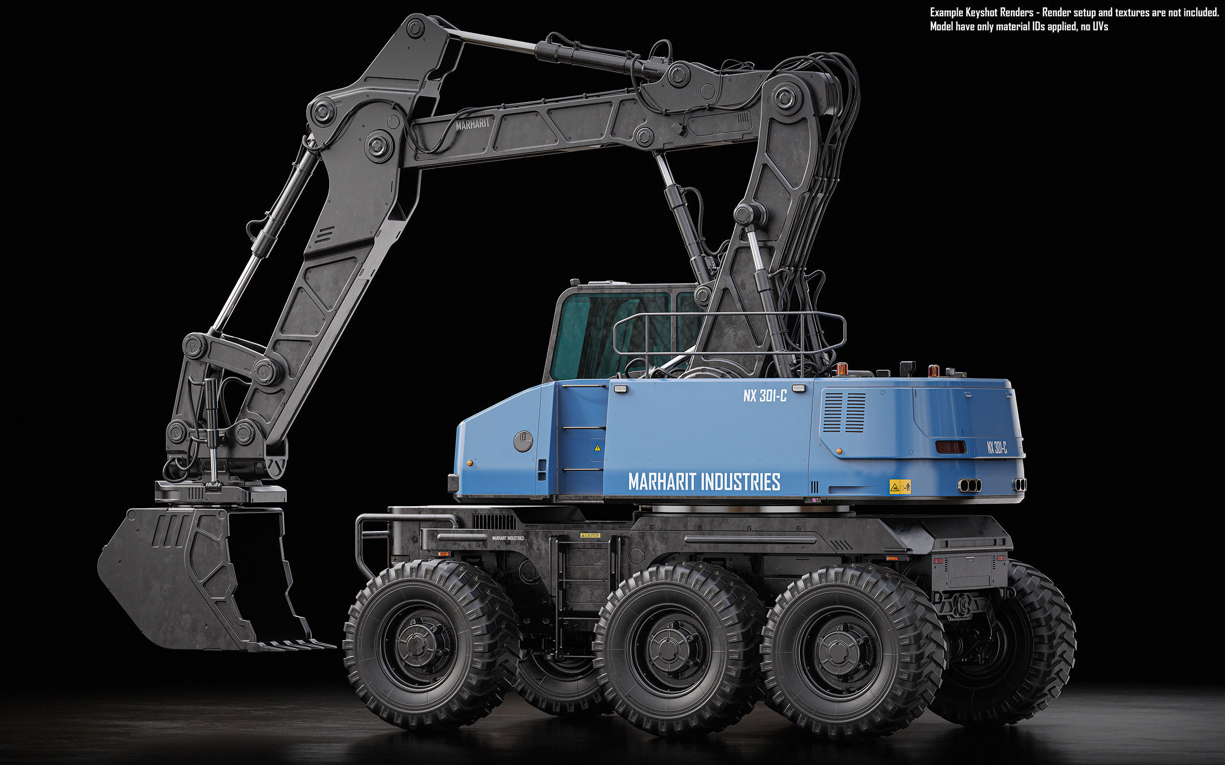 Wheeled Excavator 3D model_2