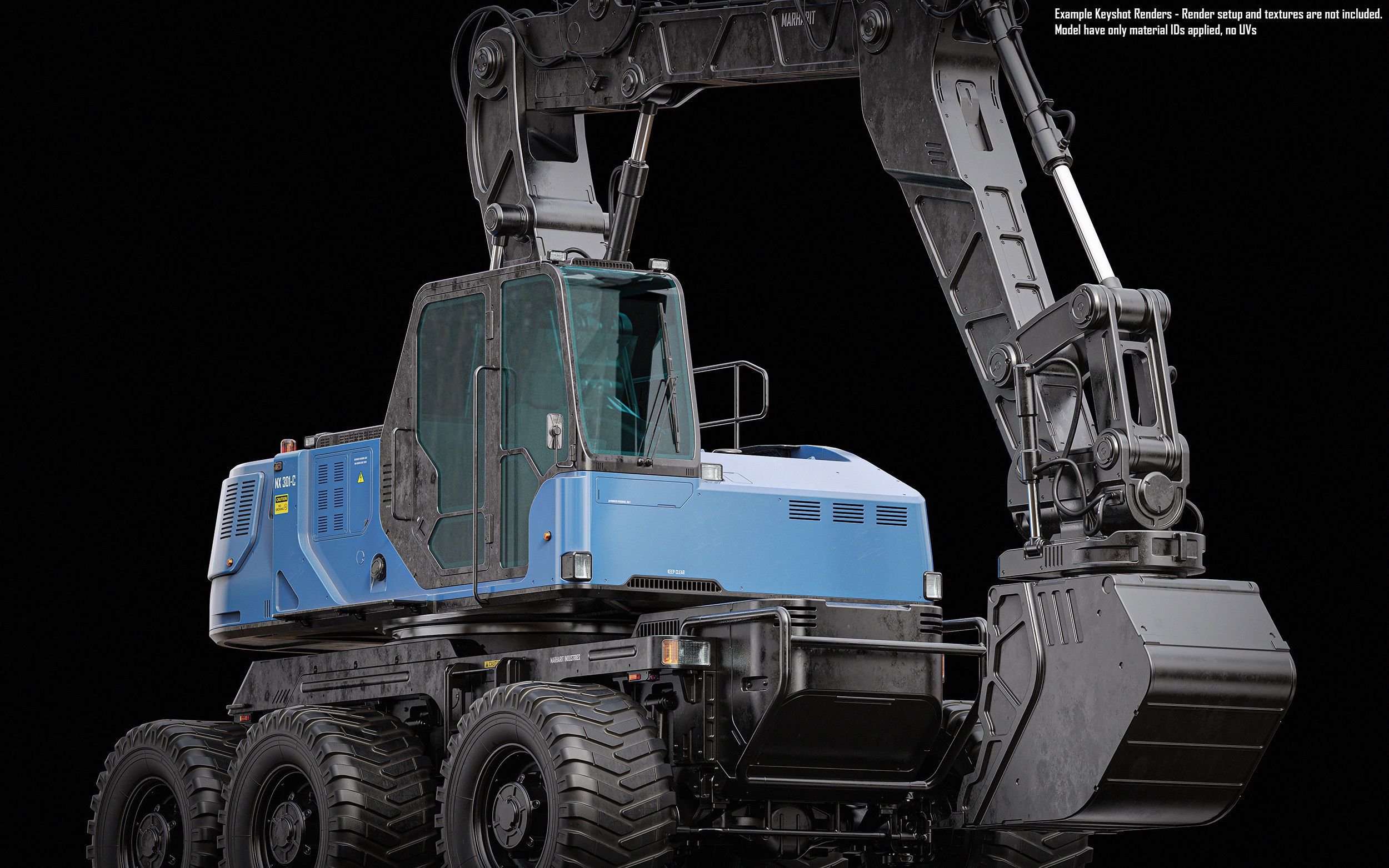 Wheeled Excavator 3D model_4