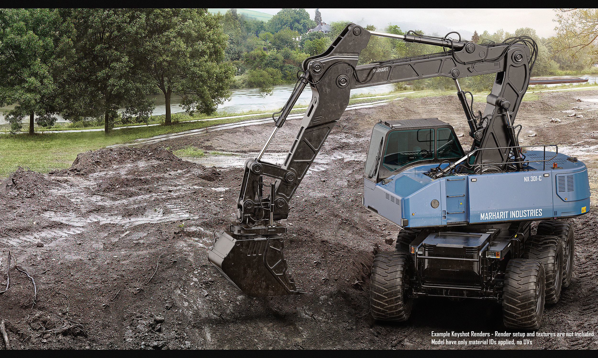 Wheeled Excavator 3D model_10