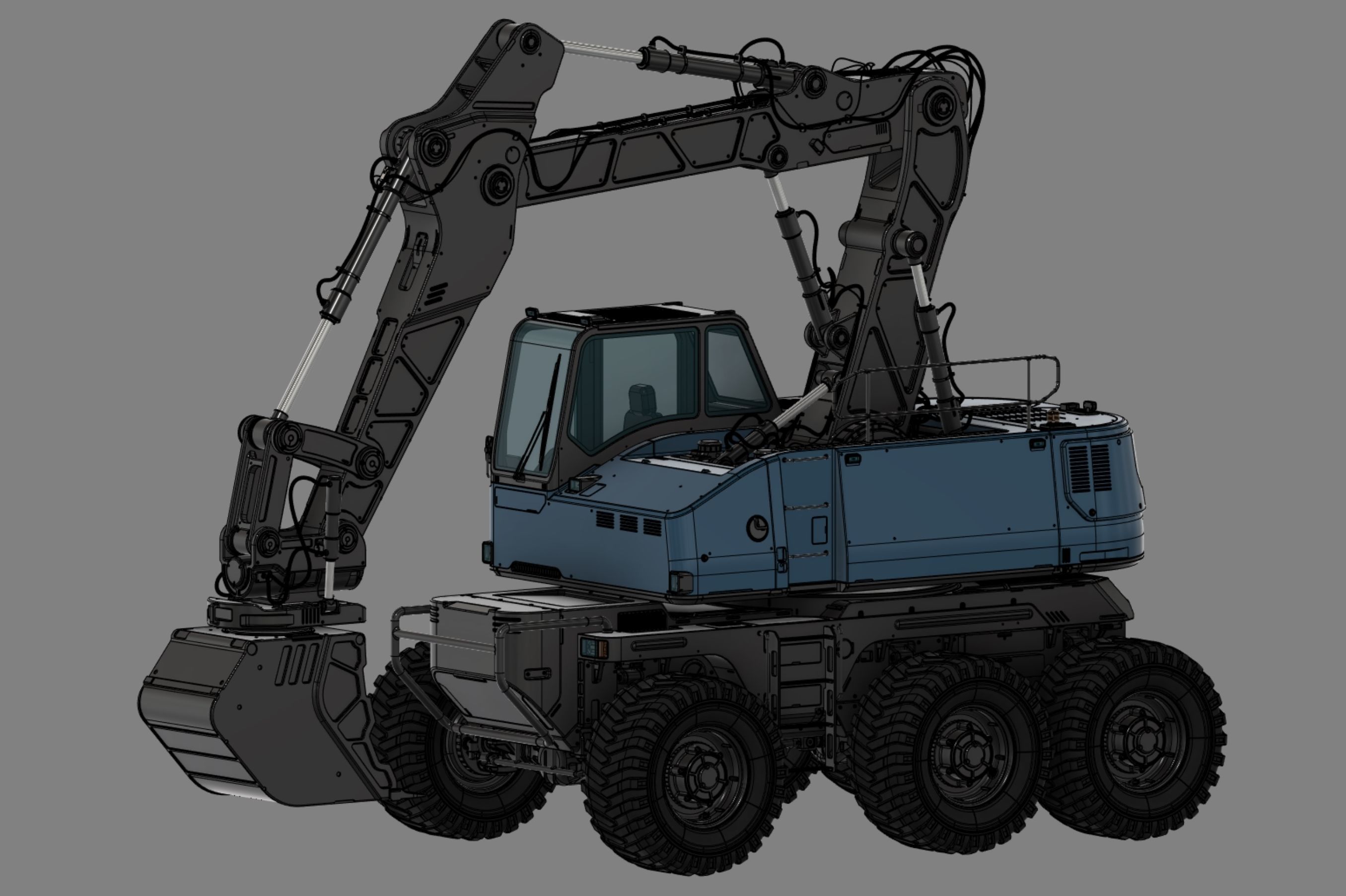 Wheeled Excavator 3D model_15
