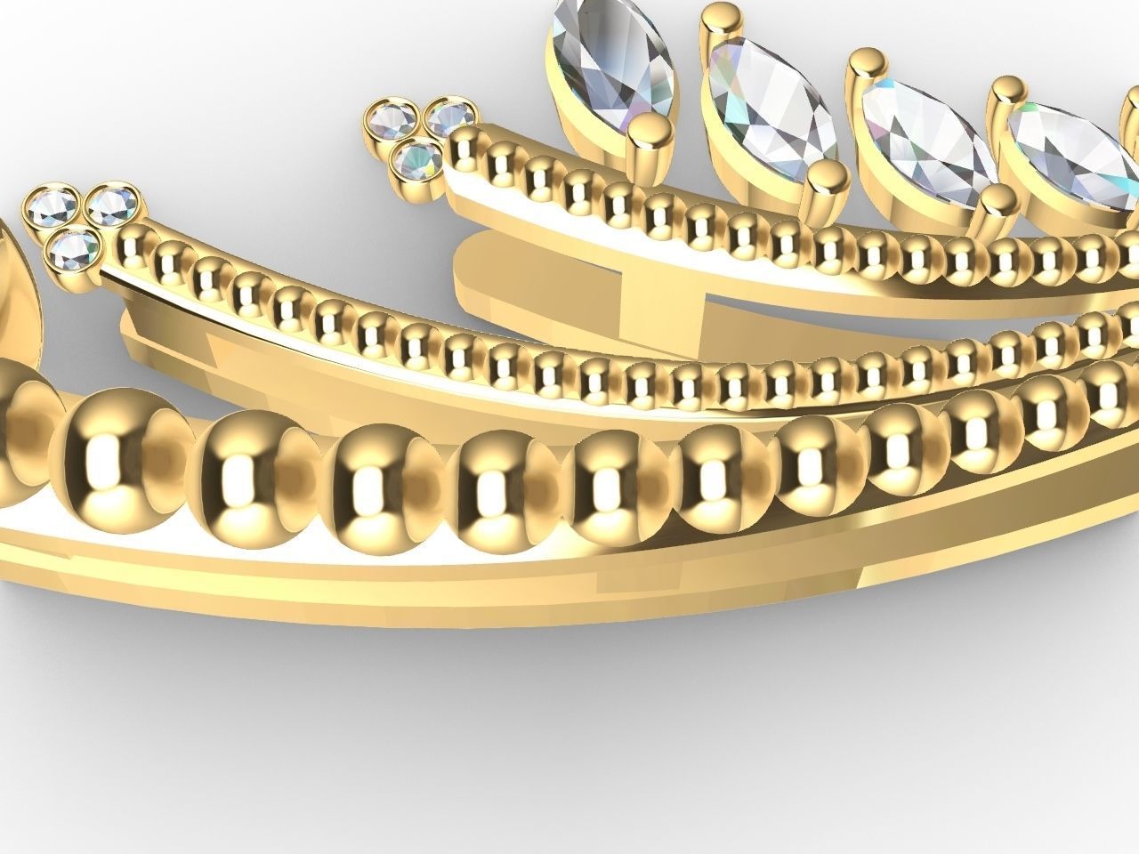 Heart diamond pendant with chain stls verified 3D print model_35