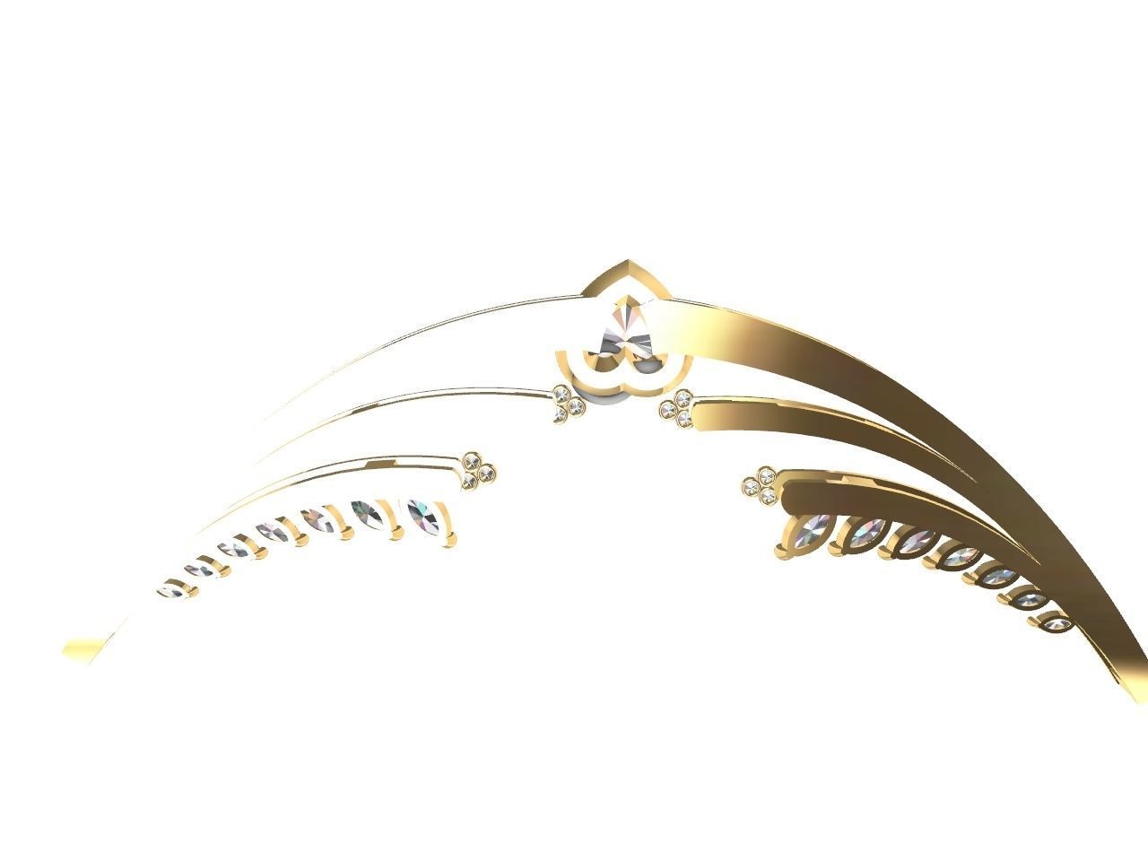 Heart diamond pendant with chain stls verified 3D print model_27