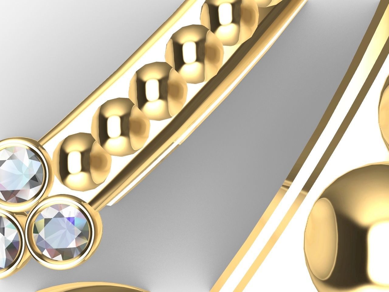 Heart diamond pendant with chain stls verified 3D print model_5