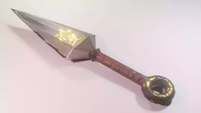 Low Poly Game-Ready Ninja Knife - Kunai